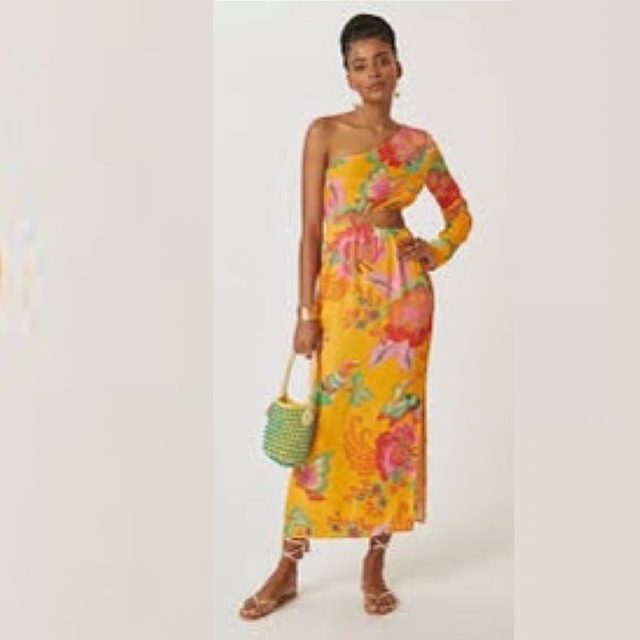 Anthropologie Single-Shoulder Printed Maxi Dress Size S - Picture 1 of 5